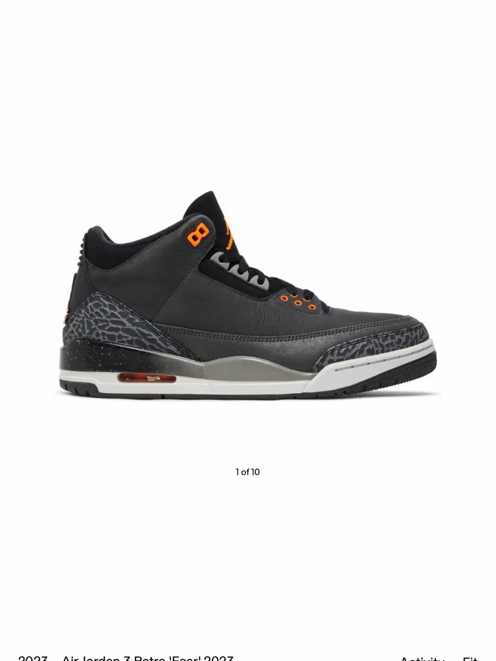 Jordan 3 Retro Men’s Sneakers - Black/Orange Accents